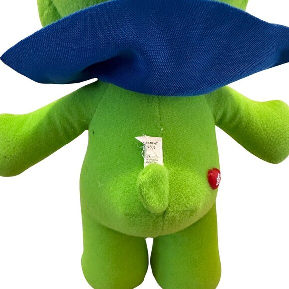 Good Luck Care Bear Super Hero 10” Plush Green Clover 2009 Classic - Picture 4 of 5